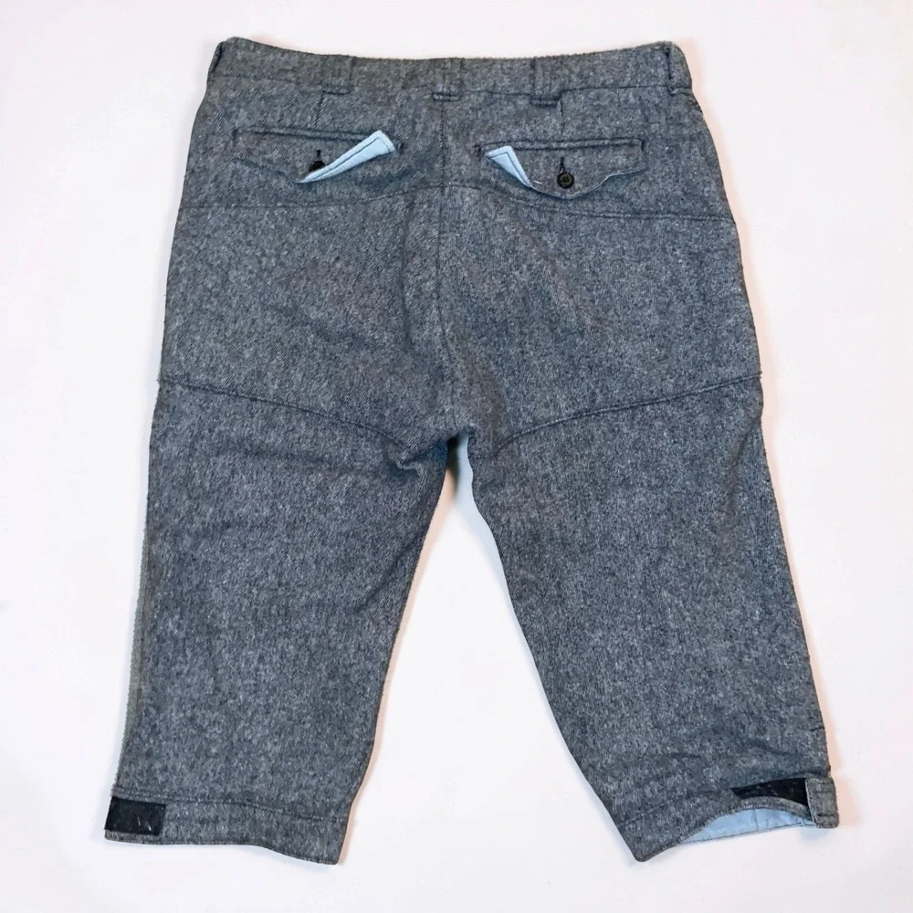Woolrich Wool Knicker Pants Mens 32 Gray USA Made Adjustable Cuffs Cropped